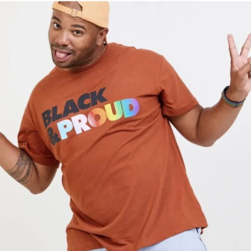 NEW take pride Adult BLACK AND PROUD T-Shirt Brown LGBTQIA GAY PRIDE PARADE TEE - Picture 3 of 6